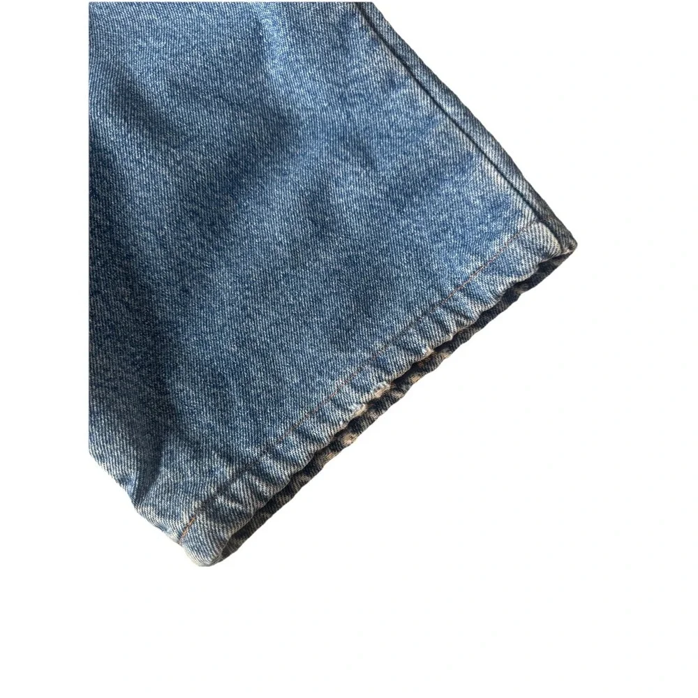 LL Bean Fleece Lined Jeans‎ Mens 40x29 Classic Fit Short Flannel  Leather Patch